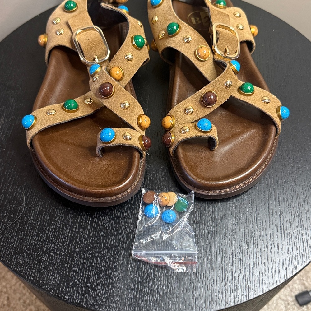 B2 “Tulum” Studded Suede Sandals – Taupe – Size 36 - Picture 9 of 9